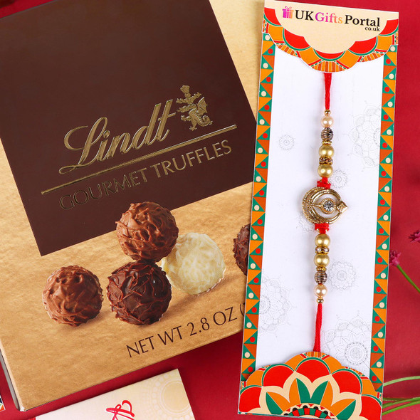 Pious Khanda Rakhi with Lindt Chocolate - For USA