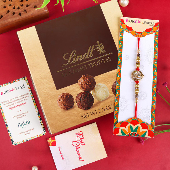 Pious Khanda Rakhi with Lindt Chocolate - For USA