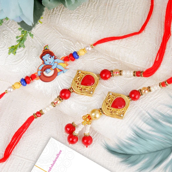 Bhai Bhabhi & Krishna Kids Rakhis - For UK