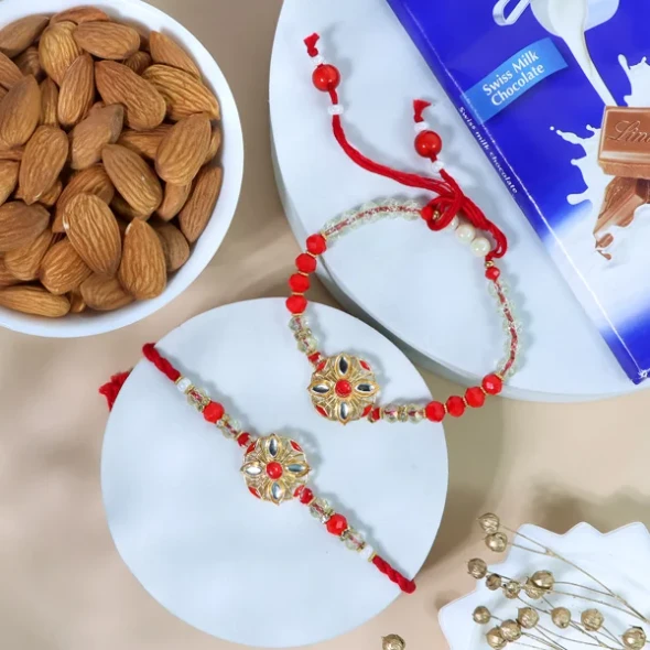 Bracelet Bhabhi & Bhaiya Rakhi with Lindt, Almond - For Europe