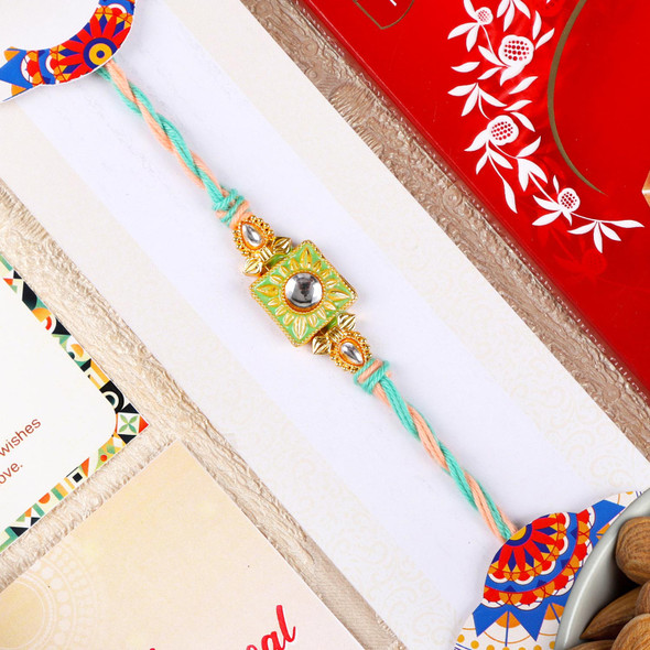 Alluring Rakhi Choco Almond Hamper - For UK