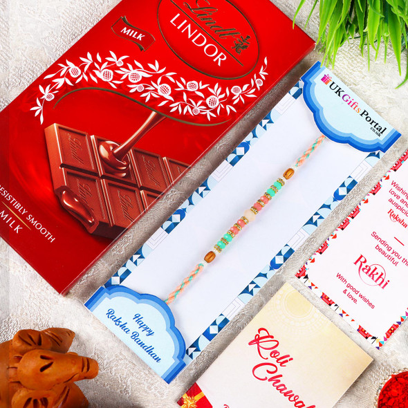 Alluring Rakhi with Lindt Chocolate - For UK
