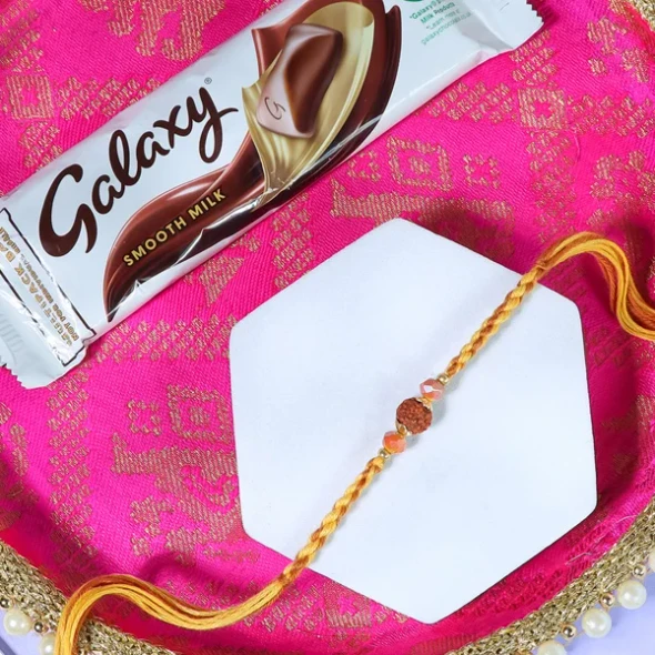 Rudrkasha Rakhi Puja Thali & Galaxy Bar - For UK