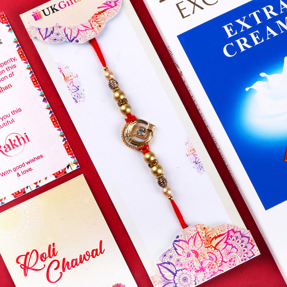 Khanda Rakhi with Chocolate Bar - For UK