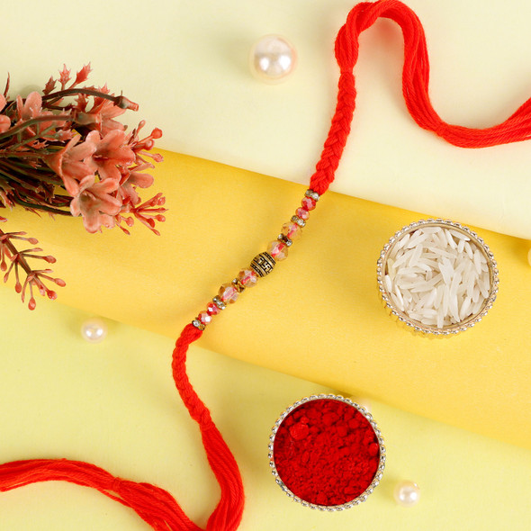 Crystal Beads Rakhi with Cadbury Chocolate - For UK