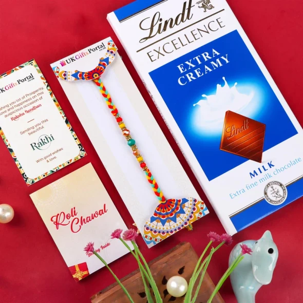 Astonishing Crystal Rakhi with Lindt Chocolate - For UK