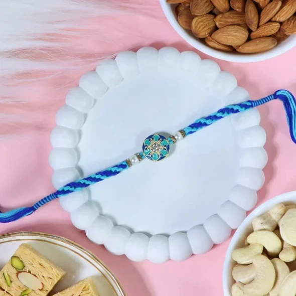 Elegant Rakhi with Soan Padi & Dry fruits - For UK