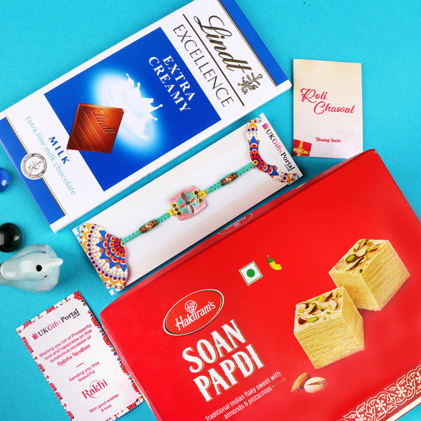 Florence Rakhi with Soan Papdi & Lindt - For UK