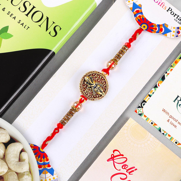 Ganesha Rakhi with Lime Sea Salt Chocolate & Cashew - For UK