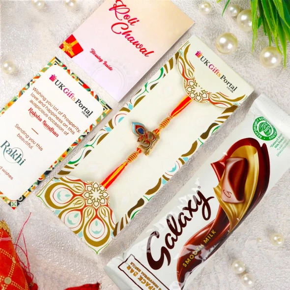 Aum Rakhi with Galaxy Smooth Chocolate - For UK