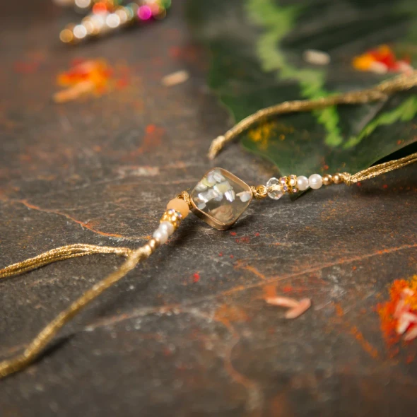 Premium Crystal Beads Rakhi - For UK