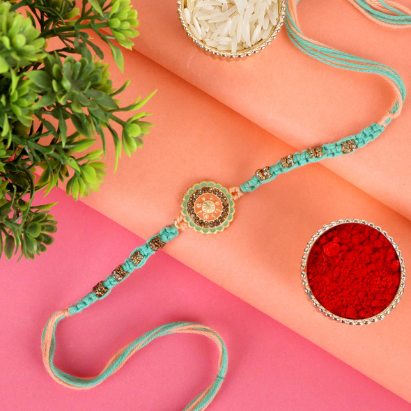 Exquisite Rakhi with Lime & Sea Salt Flavour Chocolate - For UK