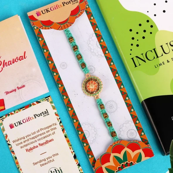 Exquisite Rakhi with Lime & Sea Salt Chocolate - For UK