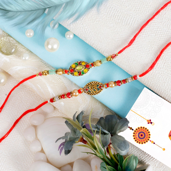 EK Onkar Oval Rakhi Set  - For UK