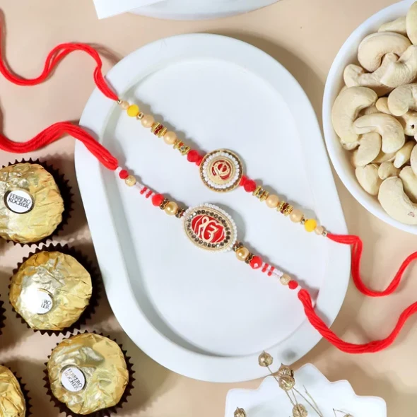 Sikh Divine Rakhi Set with Ferrero Rocher & Cashew - For UK