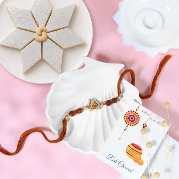 Trishul Rakhi With Kaju Katli - For UK
