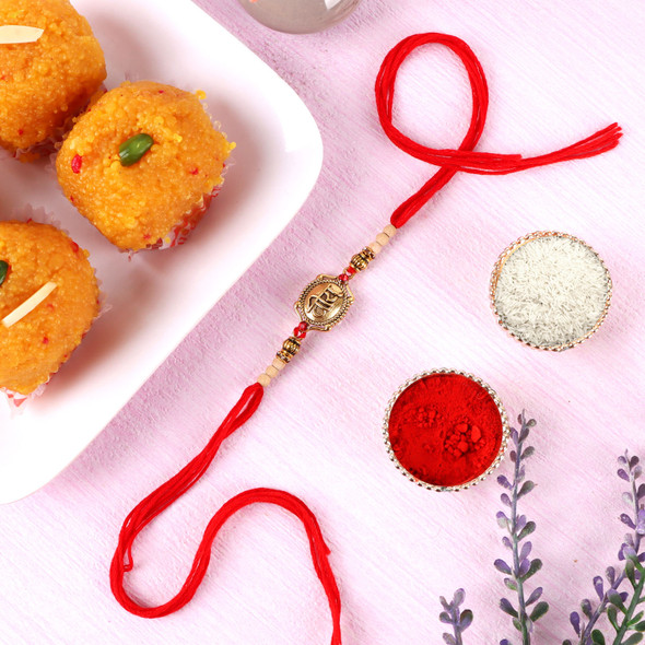Veera Designer Rakhi with Motichoor Ladoo - For UK