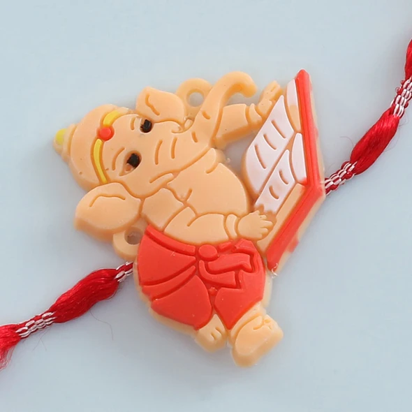 Ganesha Kids Rakhi with Kaju Katli - For UK