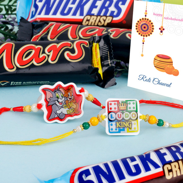 Kids Cartoon Rakhi with Chocolates - For UK