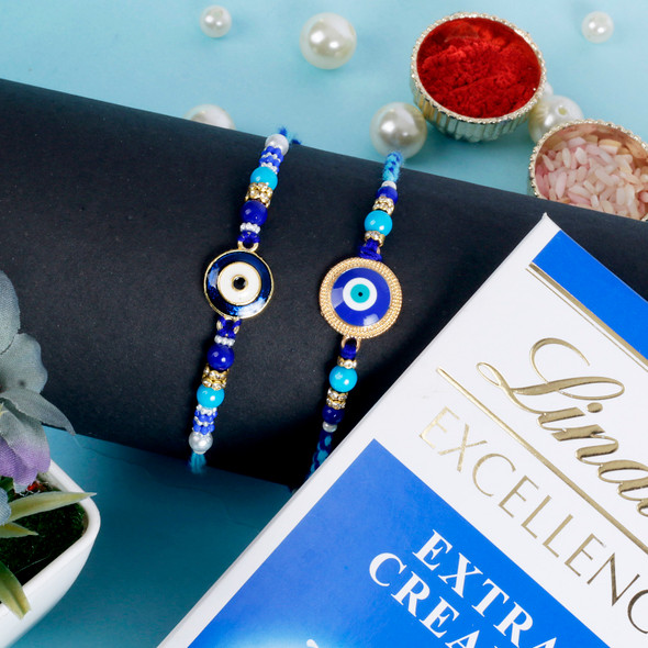 Designer Rakhis with Lindt Chocolate - For UK