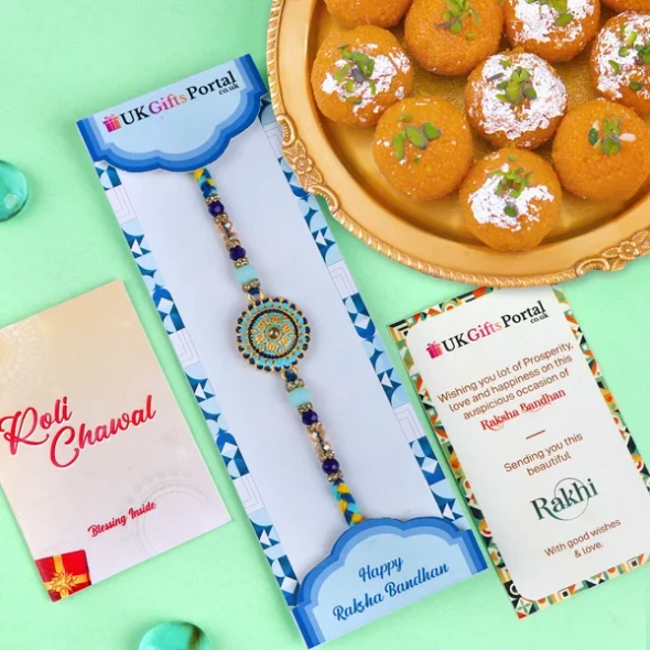 Fascinating Rakhi with Motichoor Ladoo - For UK
