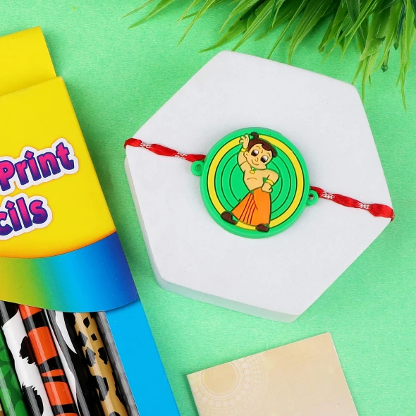 Chota Bheem Rakhi & Creative Pencil Set – For UK