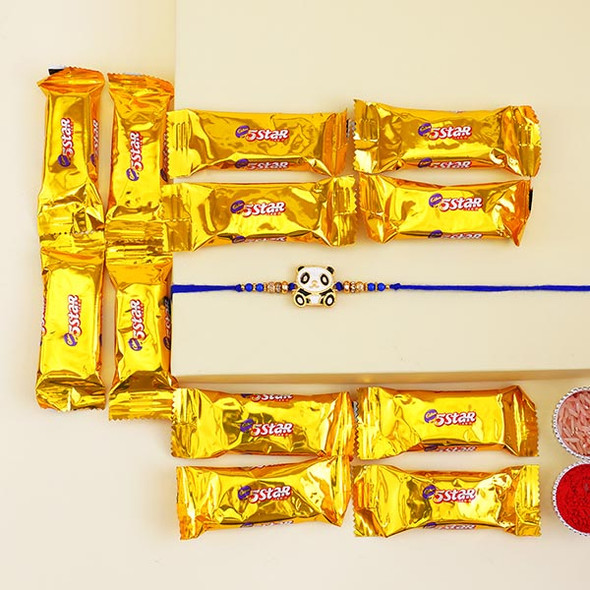 Adorable Panda Rakhi with Chocolates for Kids - For INDIA