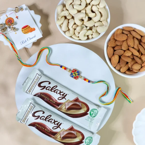 Designer Jewel Rakhi Gift Hamper - For UK