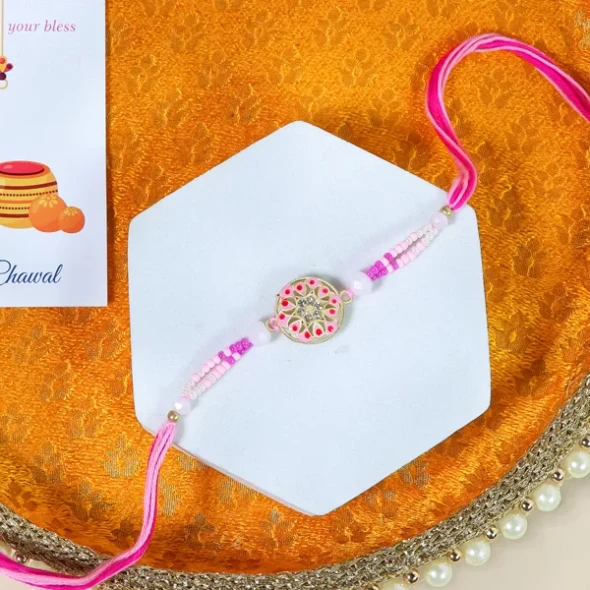 Radiant Rakhi with Puja Thali - For UK