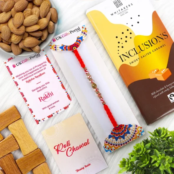 Designer Beads Rakhi Chocolate Hamper - For UK