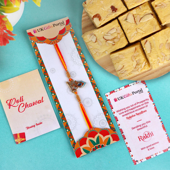 Om Rakhi with Soan Papdi - For Australia