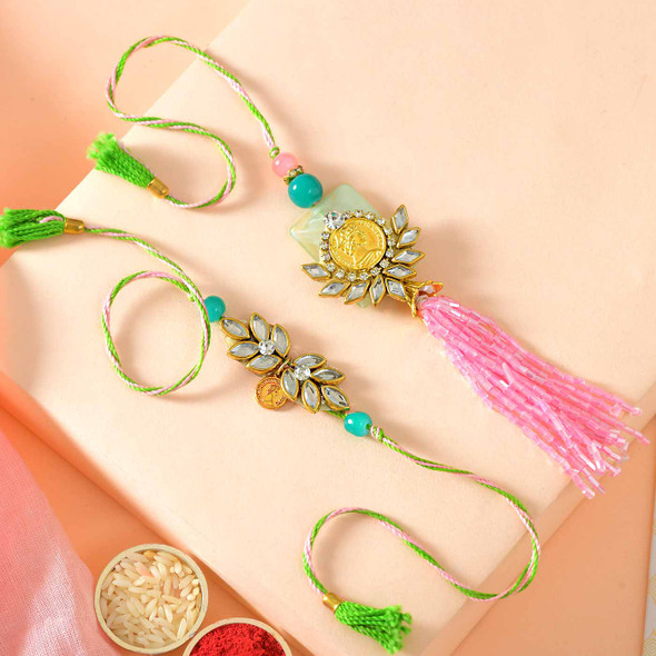 Gorgeous Bhaiya Bhabhi Rakhi Set - For Australia