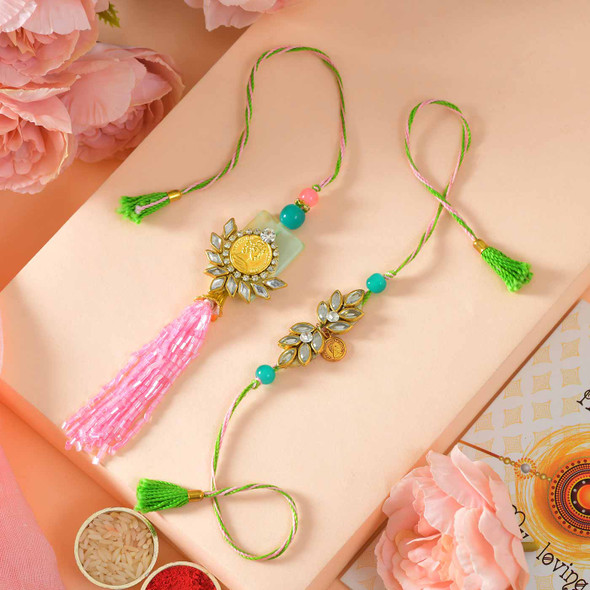Gorgeous Bhaiya Bhabhi Rakhi Set - For Australia