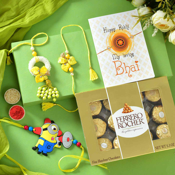 Ideal Bhaiya Bhabhi & Kids Rakhi Hamper - For Australia