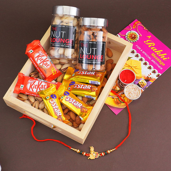 Krishna Rakhi with Dry Fruits N Chocolates - For INDIA