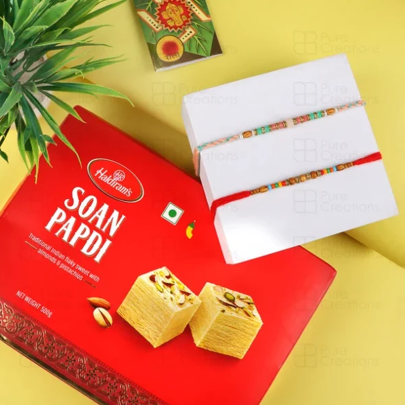 Designer Rakhi Set Sweet Hamper - For Europe