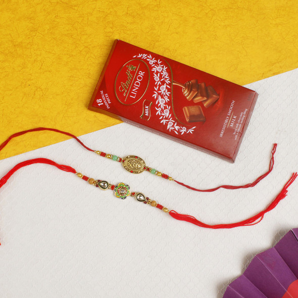 Beauteous Rakhi with Chocolate n Almond - For Europe