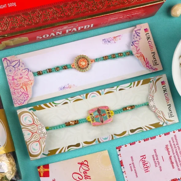 Enticing Good Luck Rakhi Set Hamper - For USA