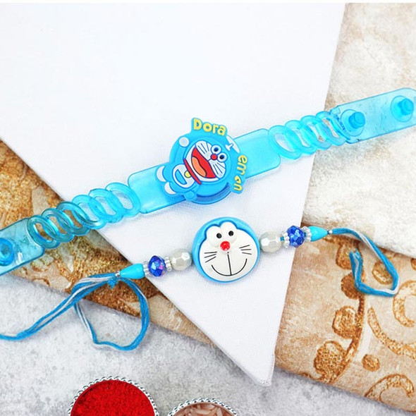 2 Cute Doraemon Rakhis for Kids - For INDIA