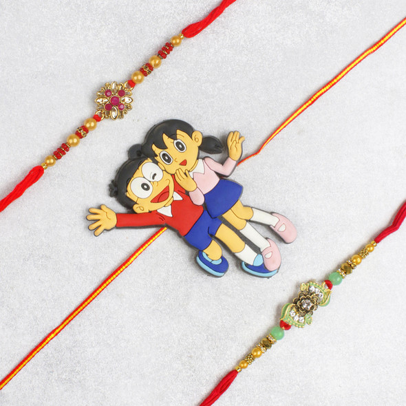 Designer Bhaiya Bhabhi & Kids Rakhi - For Canada