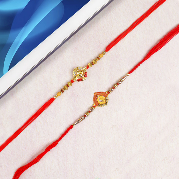 Aum & Ganesh Set of 2 Rakhi - For Canada