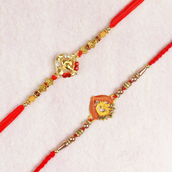 Aum & Ganesh Set of 2 Rakhi - For Canada
