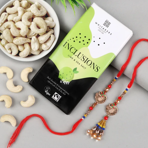 Designer Bhaiya Bhabhi Rakhi & Chocolate - For Canada