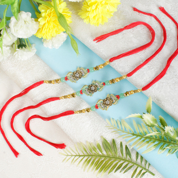 Statuesque Three Rakhi Set - For Canada
