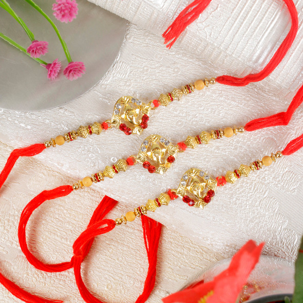 Ganesha Rakhi Set of 3 - For Canada
