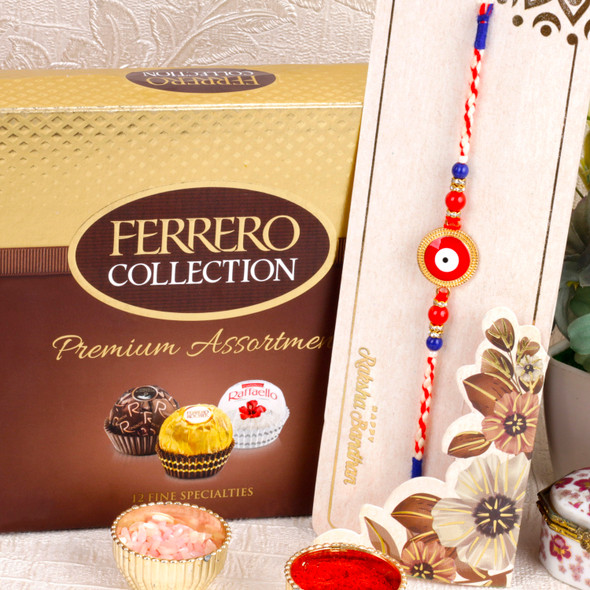 Evil Eye Rakhi with Ferrero Chocolate Collection- For Canada