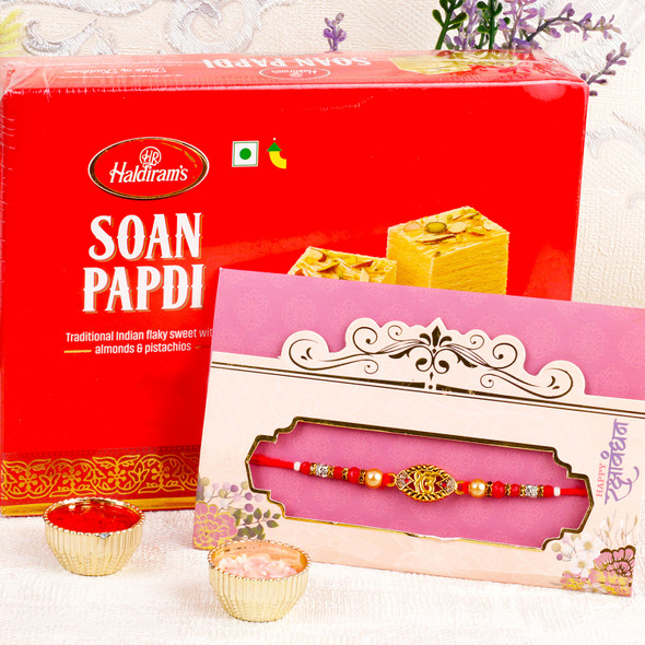 IK Onkar Rakhi with Soan Papdi Sweet - For Canada