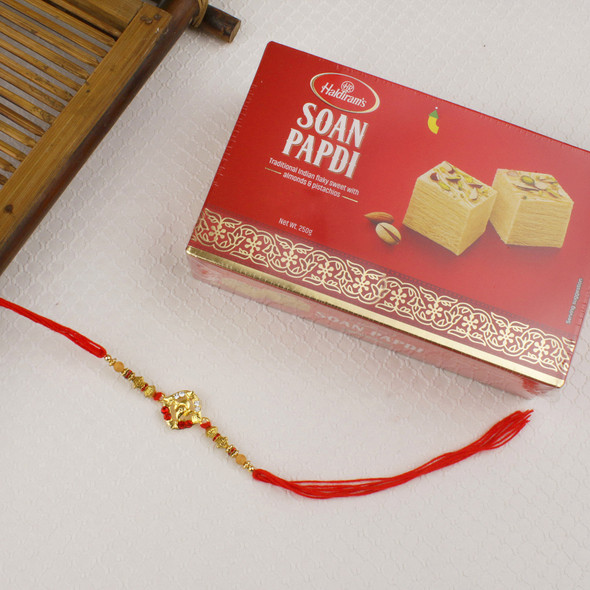 Ganesha Rakhi with Soan Papdi - For Canada