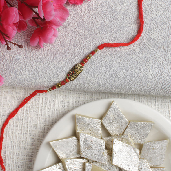 Brother Rakhi with Kaju Katli Sweet - For Canada