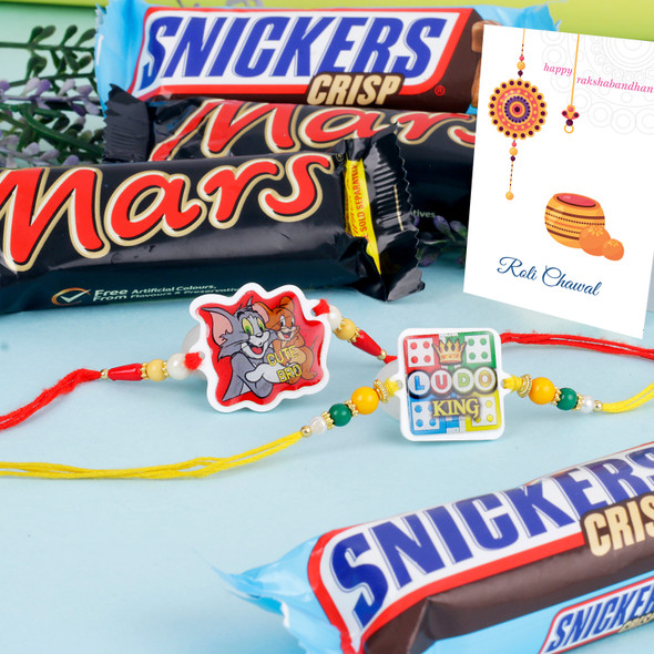 Two Kid's Rakhi Set with Chocolates - For Canada